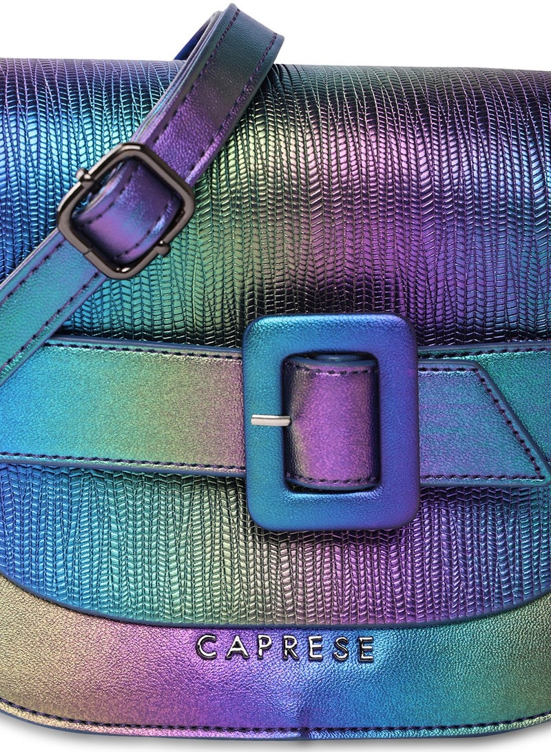 Caprese Theia Iridescent Green Faux Leather Small Sling Bag - Image 4