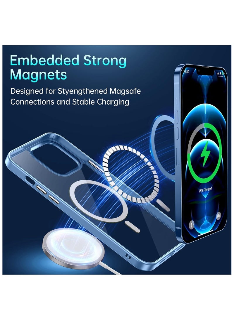 ACLIX Magnetic Case for iPhone 12 And iPhone 12 Pro Case, Compatible with MagSafe, Plating Luxury Cover, Clear Soft TPU Shockproof Protective Phone Case, (Sierra blue) - Image 3