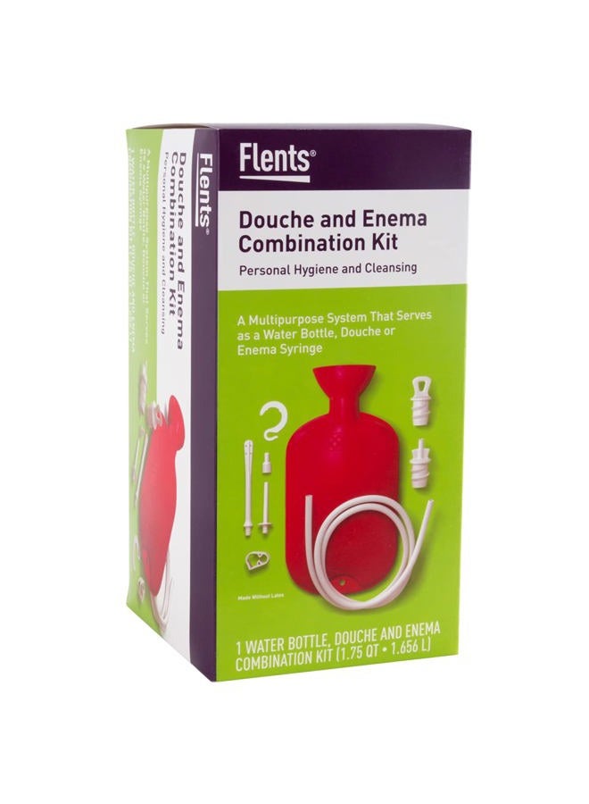 Flents Douche and Enema Combination Kit for Men and Women, Large Capacity, Multipurpose Cleaning System, Made with Comfortable Material, Red (1.66 L) - Image 2
