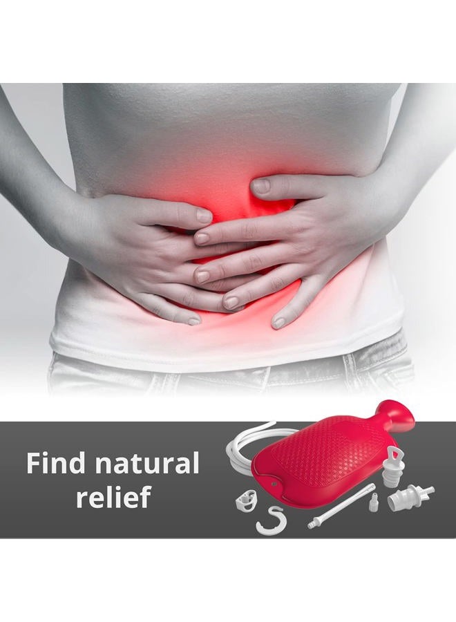 Flents Douche and Enema Combination Kit for Men and Women, Large Capacity, Multipurpose Cleaning System, Made with Comfortable Material, Red (1.66 L) - Image 4