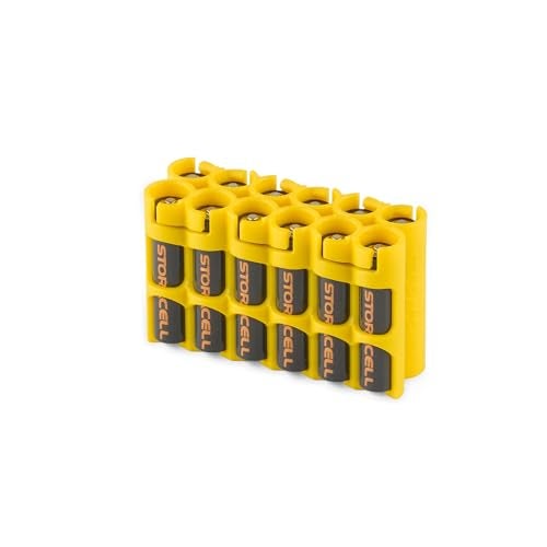 Storacell AAA Battery Storage Caddy by Storacell, Yellow, Holds 12 Batteries (Not included) - Image 3