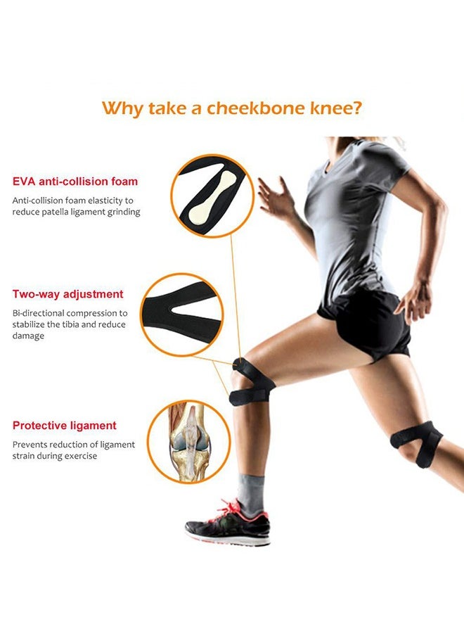 HY - Knee Braces for Knee Pain Adjustable Knee Pads Knee Compression Sleeve Patellar Tendon Support Strap,Running Support Belt, Patella Stabilizer Support for Running, Fitness, Basketball - Image 1