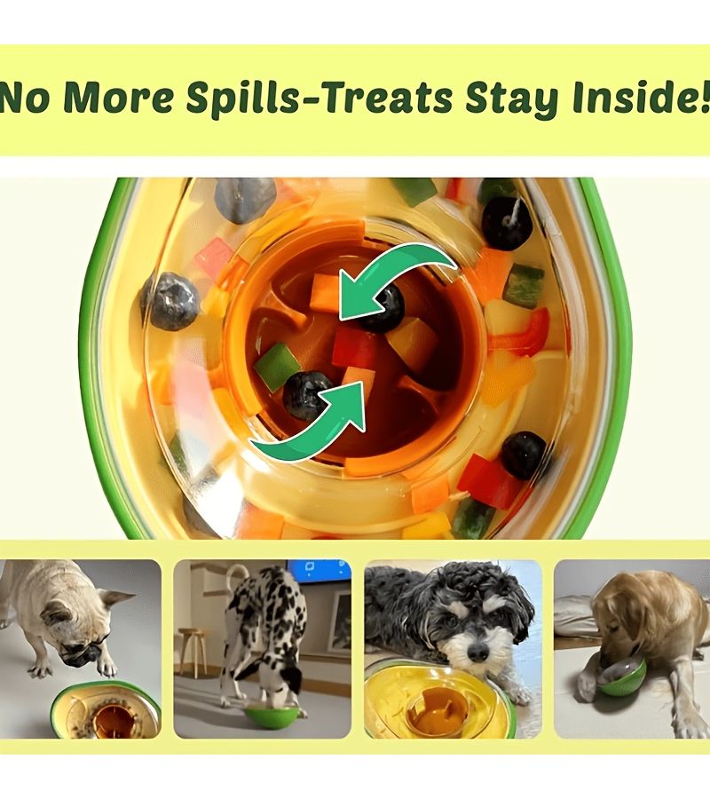 Pet Feeder Avocado Shaped Slow Dog Bowl Interactive Enrichment Toys - Image 5