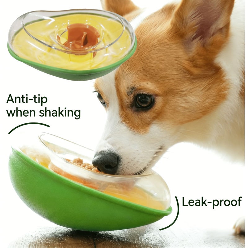 Pet Feeder Avocado Shaped Slow Dog Bowl Interactive Enrichment Toys - Image 4