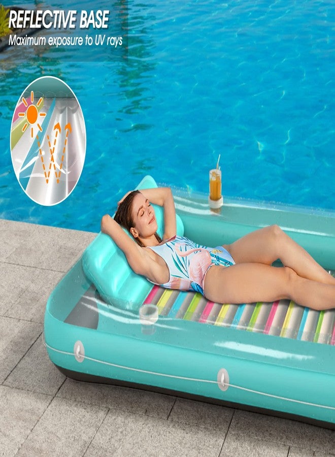 Jasonwell 4 in 1 Inflatable Tanning Pool Lounger Float - Sun Tan Tub Sunbathing Lounge Raft Floatie Toys Water Filled Bed Mat Pad for Adult Blow Up Kiddie Kids Ball Pit XXL - Image 3
