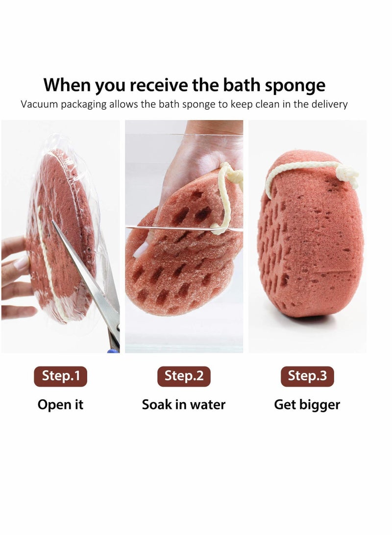 Bath Sponge, Sponge Loofah Body Scrubber, Shower Pouf Cleaning Loofahs Use (2pcs) - Image 5
