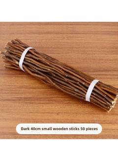 Branch Trunk Decoration Landscape Creative Diy Handmade Model Material Log Small Stick Round Wood Chip Solid Wood Photo Frame-Color:Dark Small Sticks 50 About 40cm High