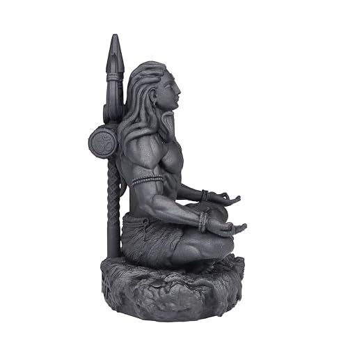 MurtiHome Mahayogi Shiva Murti, 7.64 cm Height, Black, 3D Printed, UV Resin, Lord Adiyogi Idol for Car Dashboard - Image 3