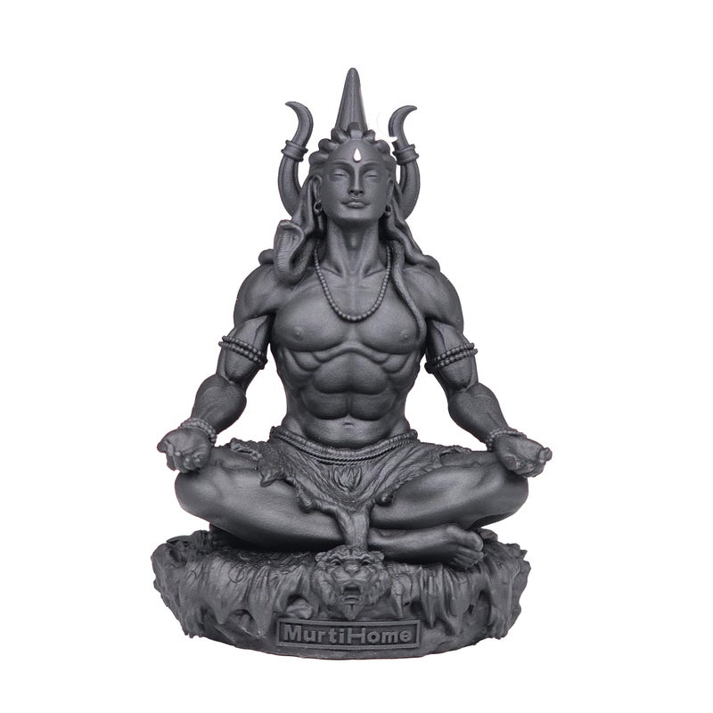 MurtiHome Mahayogi Shiva Murti, 7.64 cm Height, Black, 3D Printed, UV Resin, Lord Adiyogi Idol for Car Dashboard - Image 5