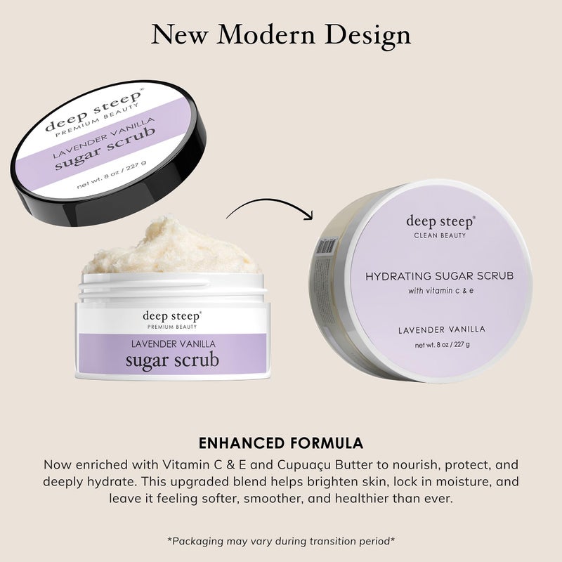 Deep Steep Sugar Scrub, Lavender Vanilla, 8 oz â€“ Exfoliating Body Scrub with Organic Coconut Oil, Shea Butter & Argan Oil â€“ Vegan, Clean Beauty, Smooth, Soft & Nourished Skin - Image 4