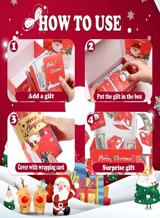 Project wine Surprise Gift Box Explosion,Gift Explosion Box,Explosion Gift Box,Merry Christmas Folding Bouncing Envelope(Christmas-Red - Image 4