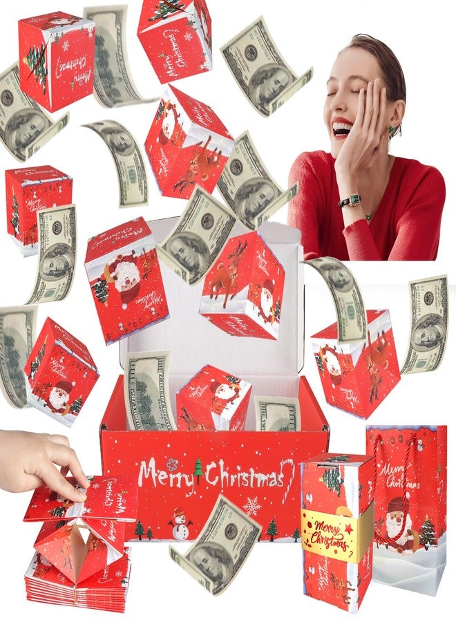 Project wine Surprise Gift Box Explosion,Gift Explosion Box,Explosion Gift Box,Merry Christmas Folding Bouncing Envelope(Christmas-Red - Image 1