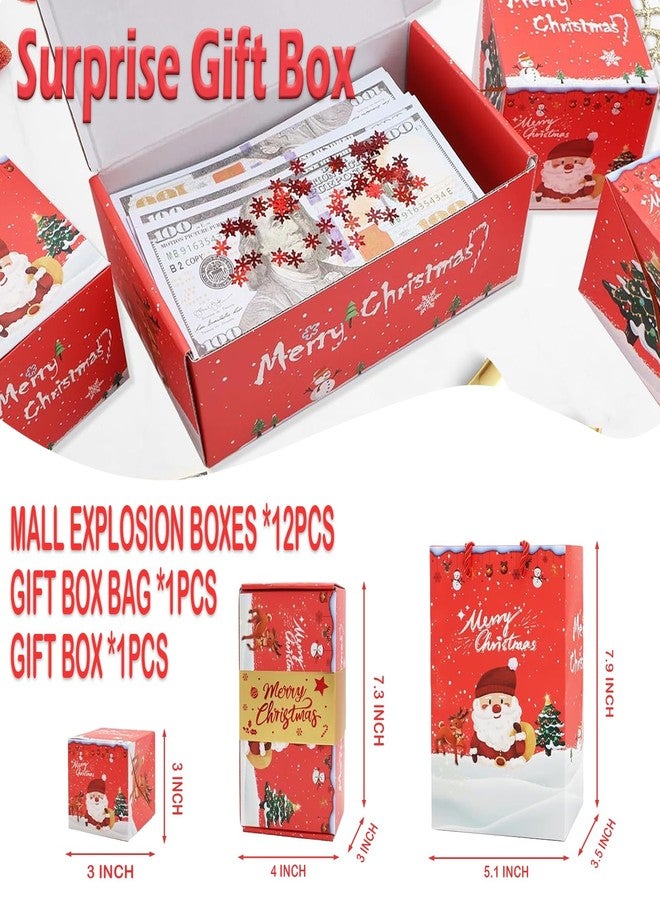 Project wine Surprise Gift Box Explosion,Gift Explosion Box,Explosion Gift Box,Merry Christmas Folding Bouncing Envelope(Christmas-Red - Image 2