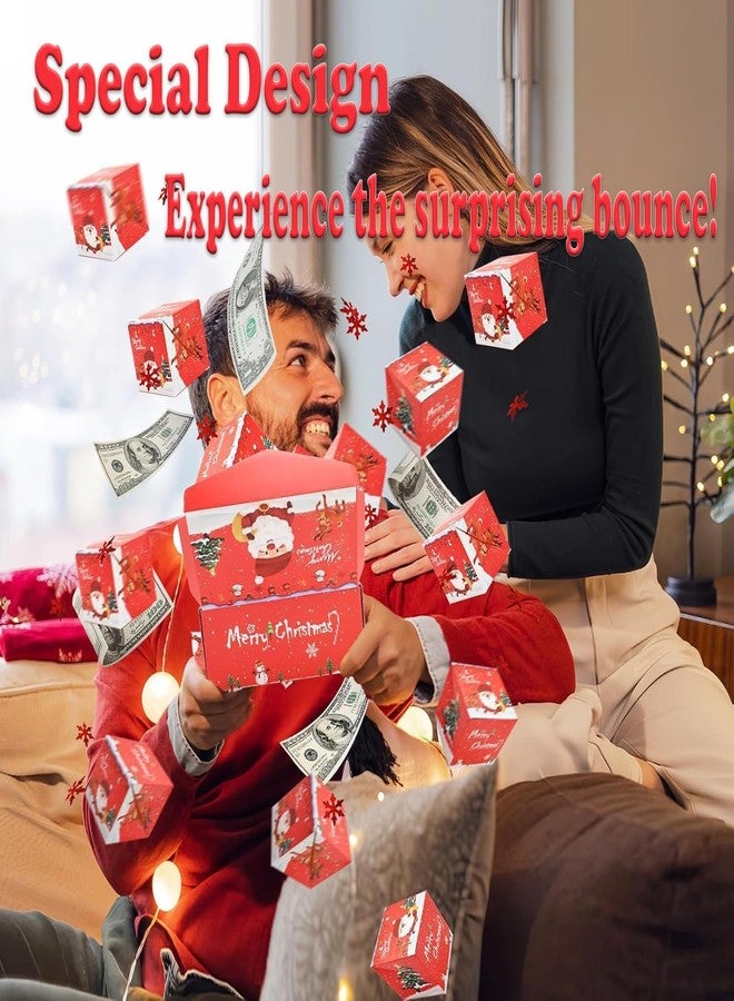 Project wine Surprise Gift Box Explosion,Gift Explosion Box,Explosion Gift Box,Merry Christmas Folding Bouncing Envelope(Christmas-Red - Image 3