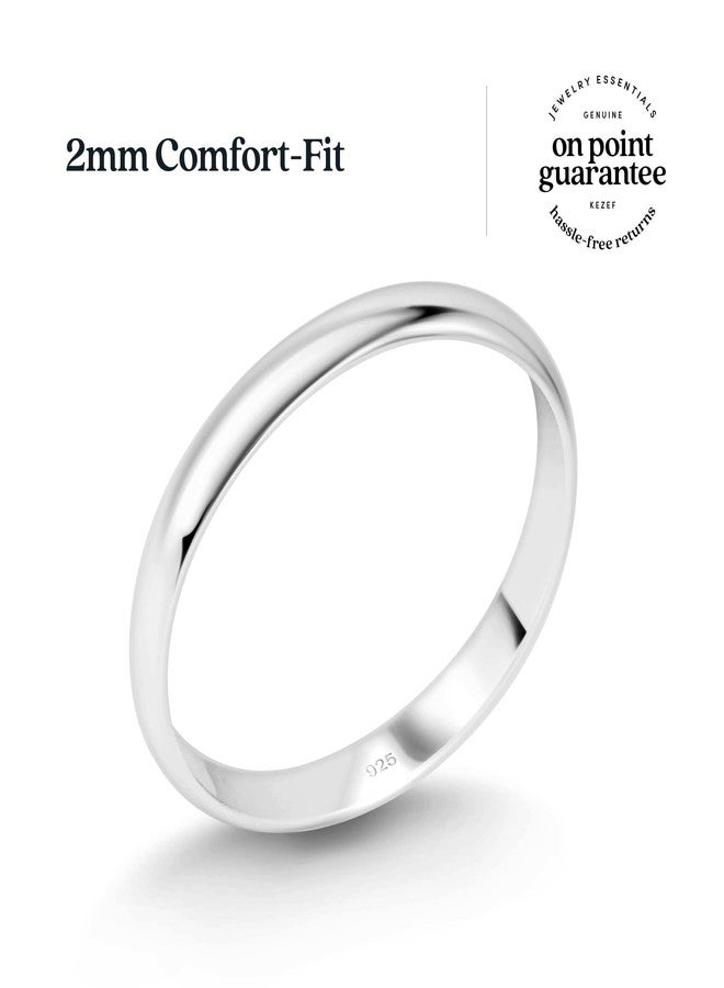 KEZEF Sterling Silver 4mm Comfort Fit Ring, Unisex Wedding Band for Her & Him, Size 8, Hypoallergenic, High Polished, Gift Box Included - Image 5