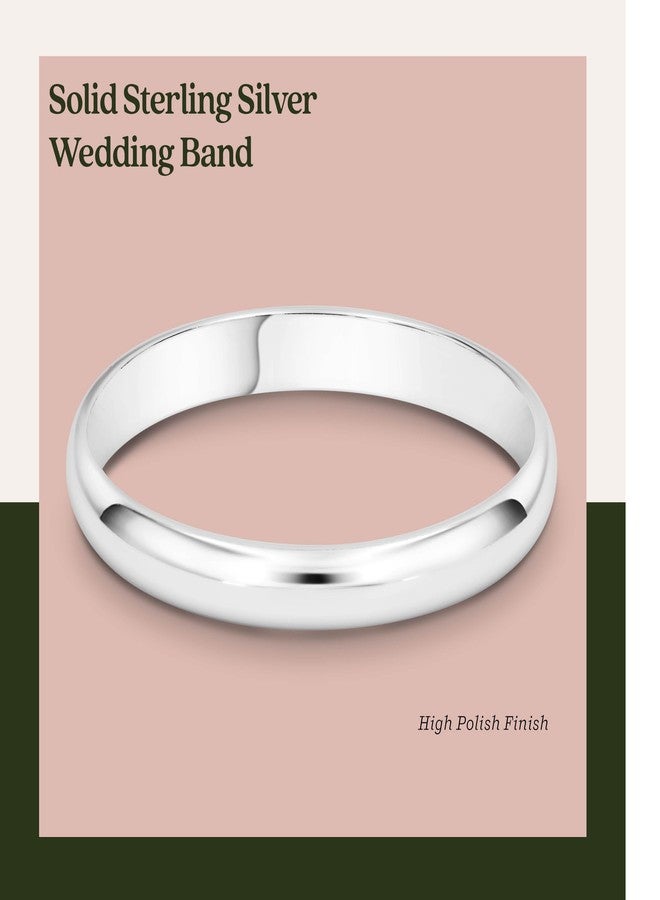 KEZEF Sterling Silver 4mm Comfort Fit Ring, Unisex Wedding Band for Her & Him, Size 8, Hypoallergenic, High Polished, Gift Box Included - Image 4