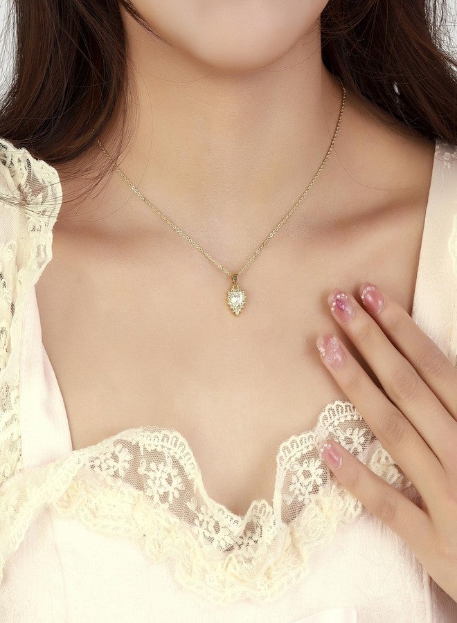SALTY Anti Tarnish Diamond Love Pendant Necklace for Women | Stylish Locket Chain | Latest Fashion Jewellery Accessories for Girls | Minimal Jewelry | Gift for Mother's Day | Marriage, Birthday | Gift for Valentine Day - Image 2