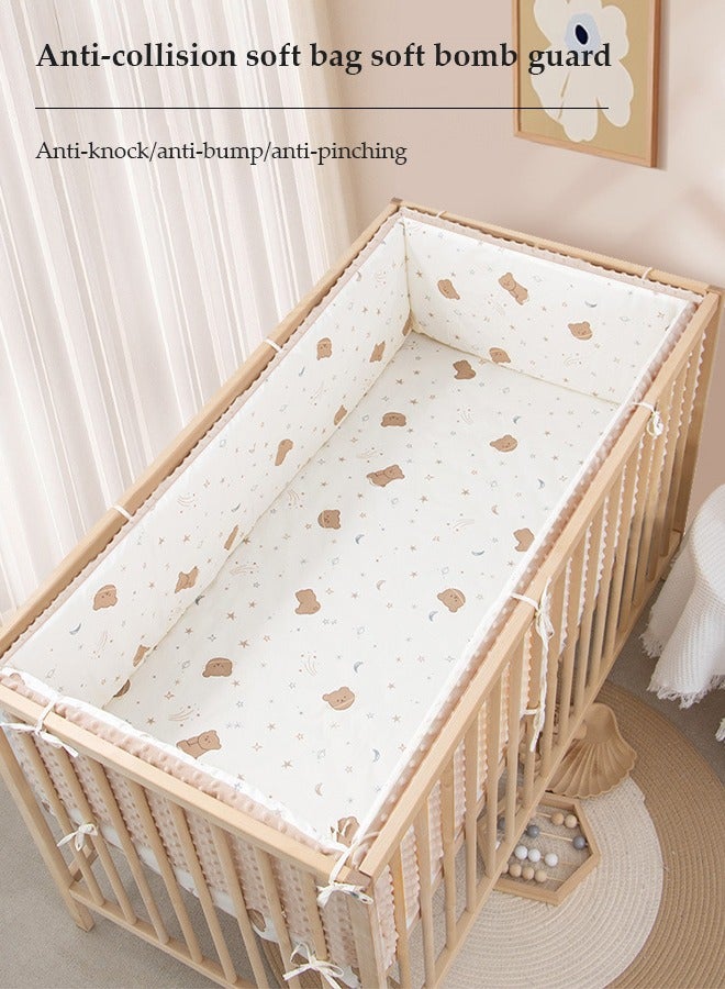 DUNISO Baby Crib Bumper Breathable, anti collision crib cushion, rectangular crib protective pad, can be spliced and bent, four season universal，suitable for boys and girls, 180 * 30*3cm - Image 2