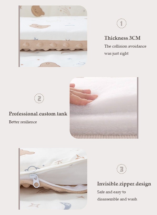 DUNISO Baby Crib Bumper Breathable, anti collision crib cushion, rectangular crib protective pad, can be spliced and bent, four season universal，suitable for boys and girls, 180 * 30*3cm - Image 5