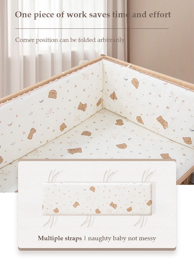 DUNISO Baby Crib Bumper Breathable, anti collision crib cushion, rectangular crib protective pad, can be spliced and bent, four season universal，suitable for boys and girls, 180 * 30*3cm - Image 4