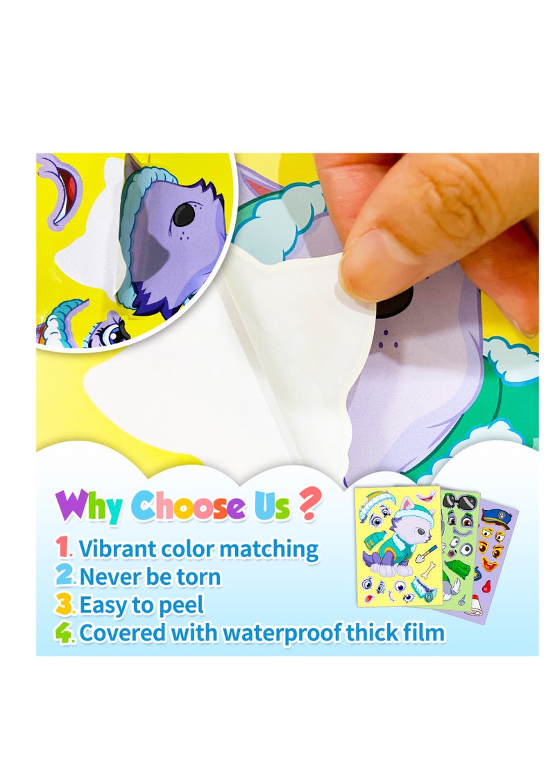 6pcs cute cartoon dog decal make a face DIY stickers for laptop phone water cup guitar diary waterproof puzzle toy - Image 3