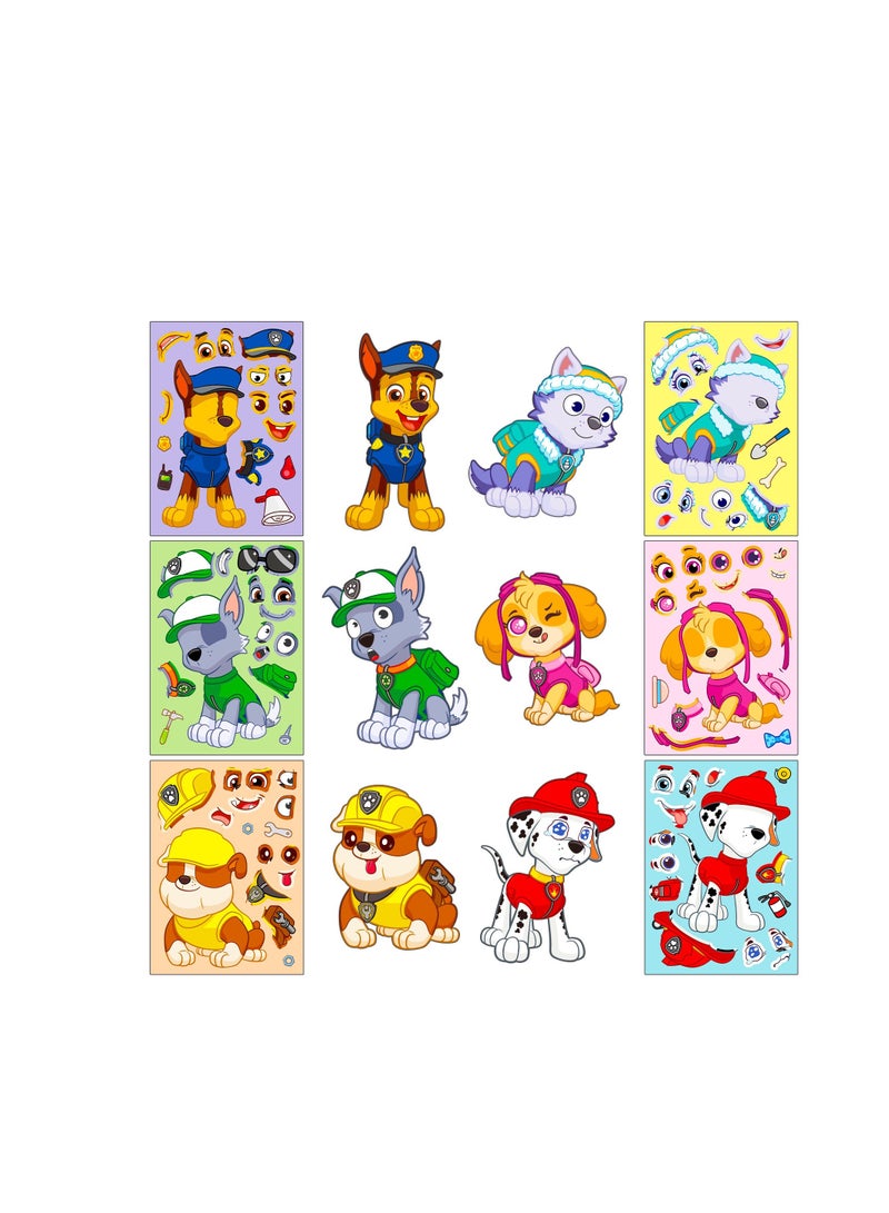 6pcs cute cartoon dog decal make a face DIY stickers for laptop phone water cup guitar diary waterproof puzzle toy - Image 5