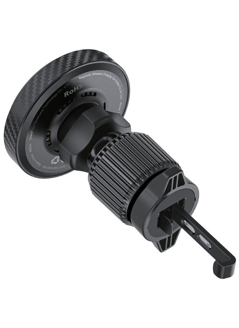 ELTRAZONE Fast Qi2 Wireless Charger Magnetic Car Holder D33 – 15W High-Speed Charging, Strong Magnet, 360° Adjustable Air Vent Mount, One-Hand Operation, Compatible with MagSafe and Qi-Enabled Devices - Image 2