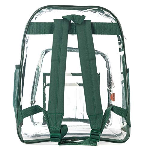 K-Cliffs Clear Backpack Heavy Duty See Through Student Bookbag Large Durable School Bag Quality Transparent PVC Travel Security Workbag Green - Image 5