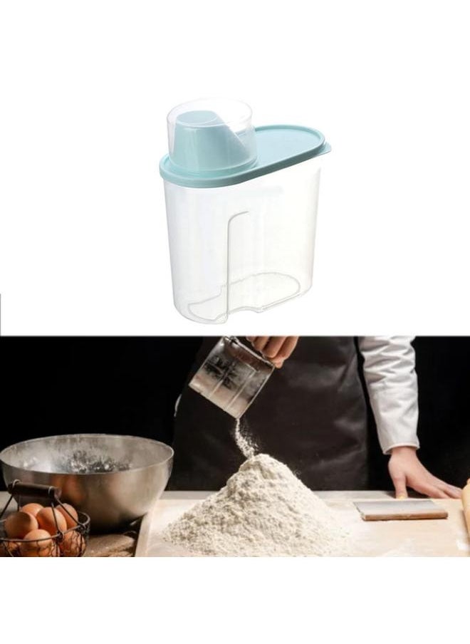 NIBEMINENT - 1.9L Rice Dispenser Airtight Dry Food Storage Container Large Capacity Space Saving Flour Storage Bin for Home Kitchen - Image 1