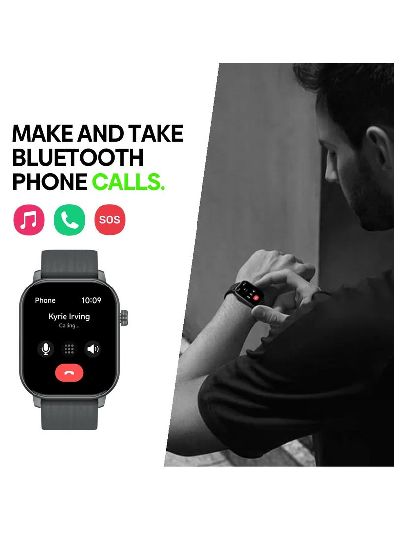 2.01" Smart Watch for Men & Women – Make Calls, Heart Rate/SpO2/Stress Monitor – IP68 Waterproof – Interchangeable Straps&GPS – 7-Day Battery