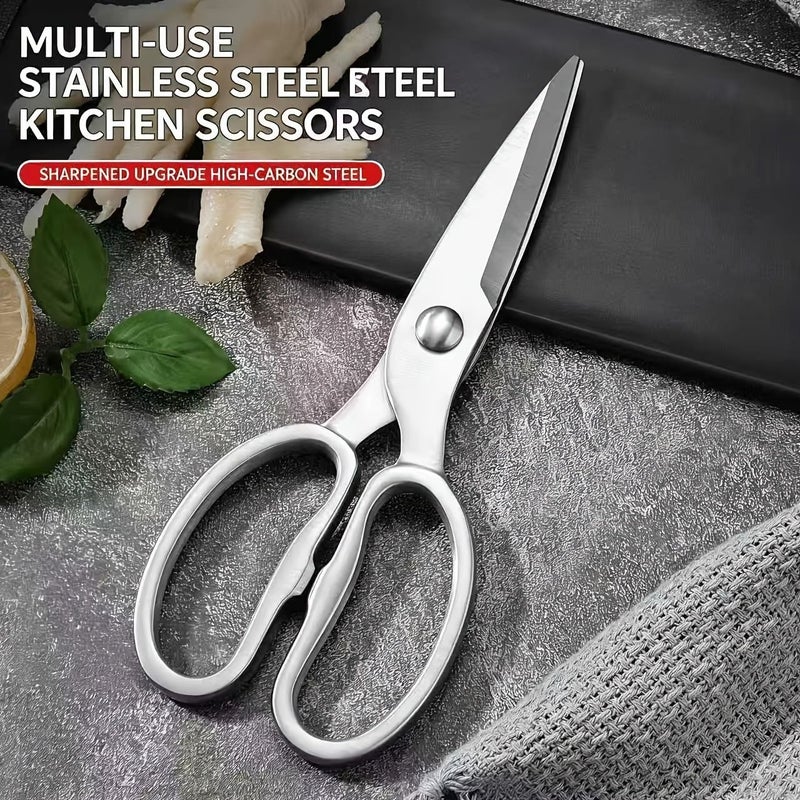 Stainless Steel Kitchen Shears Multifunctional Household Scissors Commercial Fish Scaling Bone Cutting Food Grade - Image 3