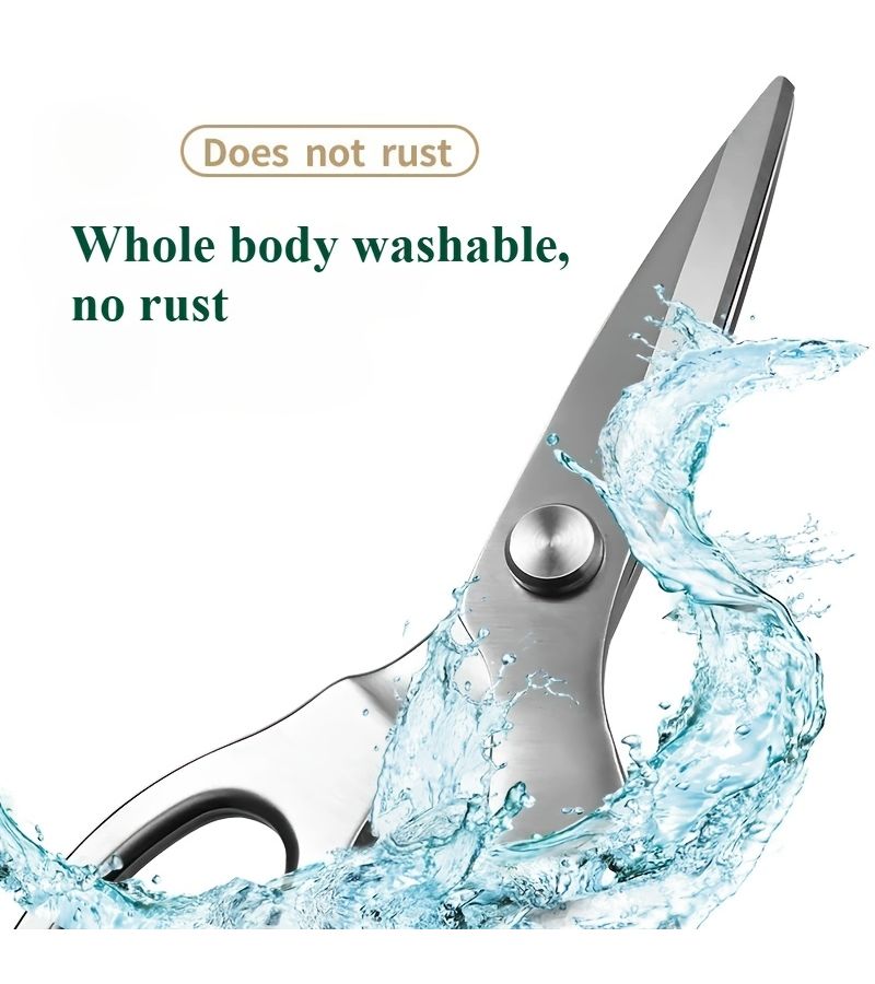 Stainless Steel Kitchen Shears Multifunctional Household Scissors Commercial Fish Scaling Bone Cutting Food Grade - Image 1