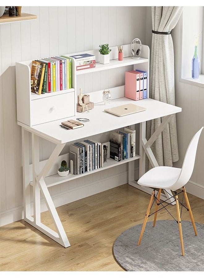 fashionhome - New Design Household Computer Desktop and Bookshelf Combination Storage Writing Table 120 x 60 x 102 cm - Image 1