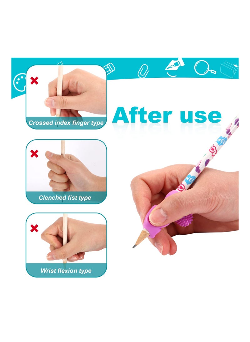 SYOSI - Pencil Grips Trainer for Left and Right Handed, 4PCS Kids Pencil Grips Pencil Grippers Trainer Both Hands Pencil Grippers for Beginners, Preschoolers, and Kindergarteners Handwriting - Image 1