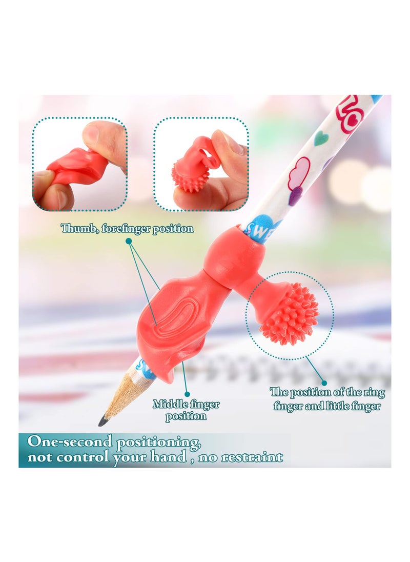 SYOSI - Pencil Grips Trainer for Left and Right Handed, 4PCS Kids Pencil Grips Pencil Grippers Trainer Both Hands Pencil Grippers for Beginners, Preschoolers, and Kindergarteners Handwriting - Image 1