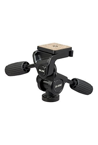 SLIK SH-806E 3-Way Pan/Tilt Head with Quick Release - Supports 12 lbs (5.4 kg), Black (618-806) - Image 3