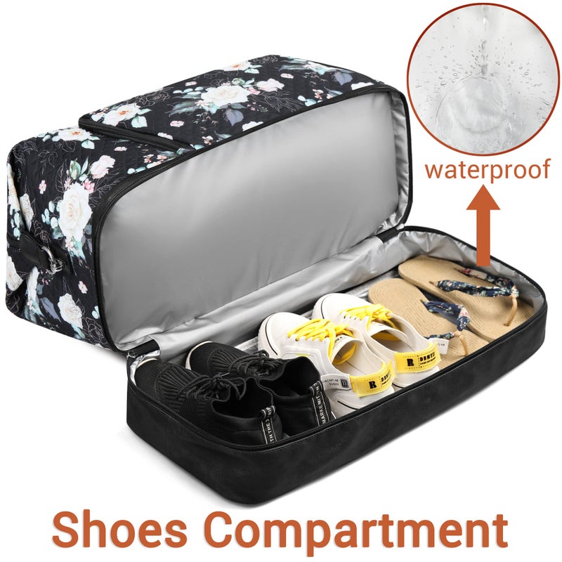 TIBES Travel Weekender Bag for Women, 21" Overnight Bag with Shoe Compartment 50L Large Travel Duffel Bag Carry On Tote for Weekend, Overnight, Business Trips, Water Resistant - Image 3