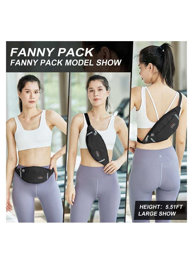 Generic Trendy Waterproof Waist Bags for Men and Women, Multi-Color Crossbody Belt Bags with Headphone Jack, Plus Size for Running, Compatible with All Phones, Black  - Image 3
