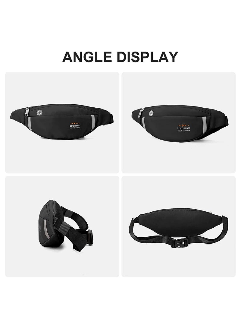 Generic Trendy Waterproof Waist Bags for Men and Women, Multi-Color Crossbody Belt Bags with Headphone Jack, Plus Size for Running, Compatible with All Phones, Black  - Image 4