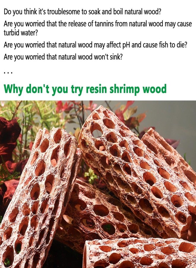 Hygger CO2 6“ Resin Cholla Wood Aquarium Décor Wood- Realistic Shrimp Hideout & Climbing Toy (6" L×2”Dia, 3pcs) - Image 4