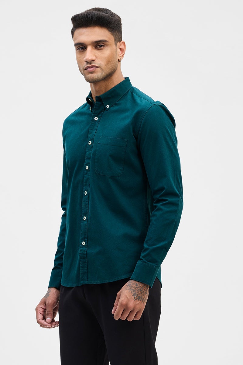 SNITCH Teal Slim Fit Shirt - Image 1