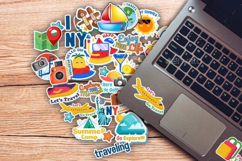 iberry's 50 pcs Stickers for Laptop Mobile Phones Computer Bicycle Luggage Scrapbooks Gadgets Waterproof Stickers|Travel Quotes, Luggage tag Stickers|Laptop Sticker-Set of 50 Stickers (09) - Image 2