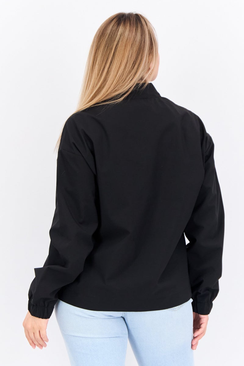 Lyle & Scott Women Embroidered Logo Bomber Jacket, Black - Image 2