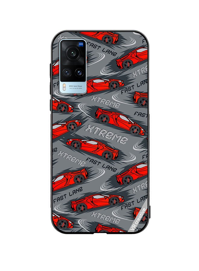 VR CREATIVE Protective Case Cover For Vivo X60 Abstract Seamless Pattern With Sport Cars Design Multicolour - Image 1