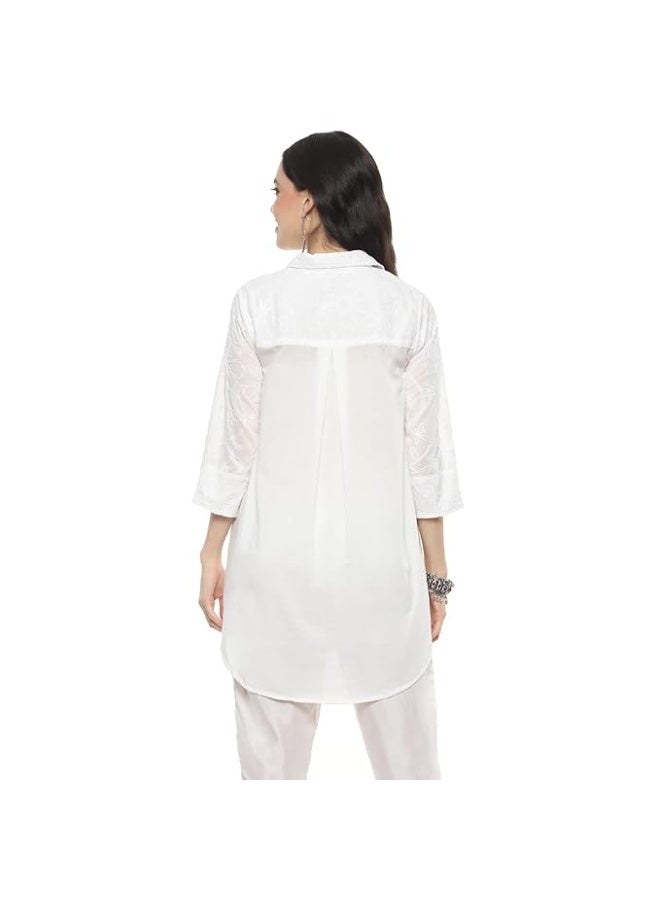 BIBA Women Cotton Regular Straight Kurti M - Image 2