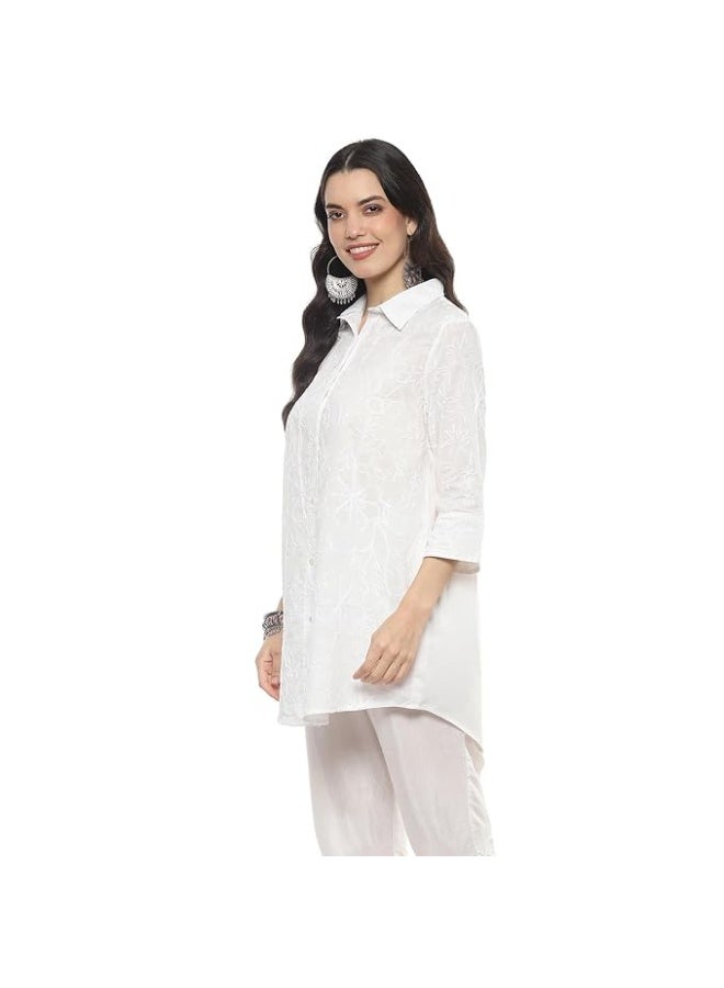 BIBA Women Cotton Regular Straight Kurti M - Image 4