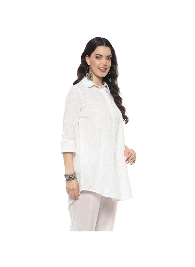BIBA Women Cotton Regular Straight Kurti M - Image 3