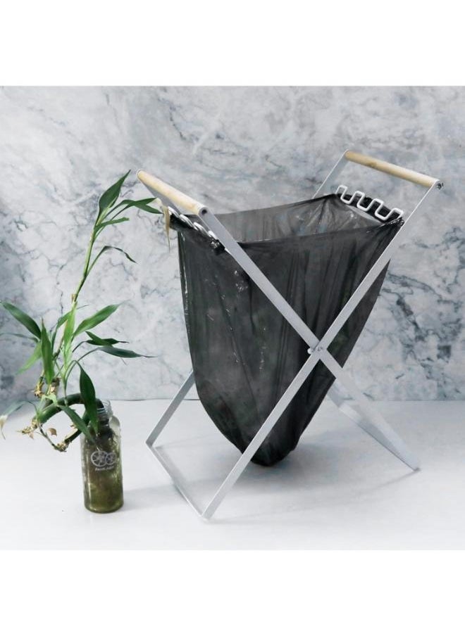 Generic Foldable Trash Bag Holder Portable Simple Style Outdoor Kitchen Trash Bag Holder for Camping  - Image 3