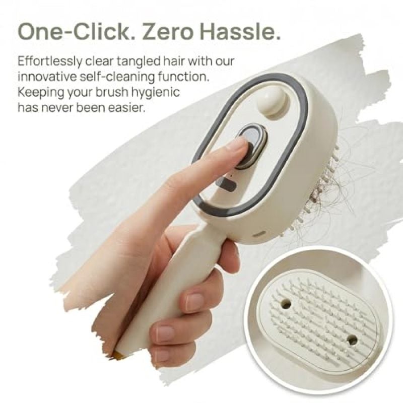 Steam Hair Brush Pink: Seamless Misting For Instant Hydration - Detangling Comfort Anti-Frizz Deep Hydration Electric Steam Brush For Natural Hair, At-Home Routines Office Quick-Fixes Travel Touch-Ups - Image 3