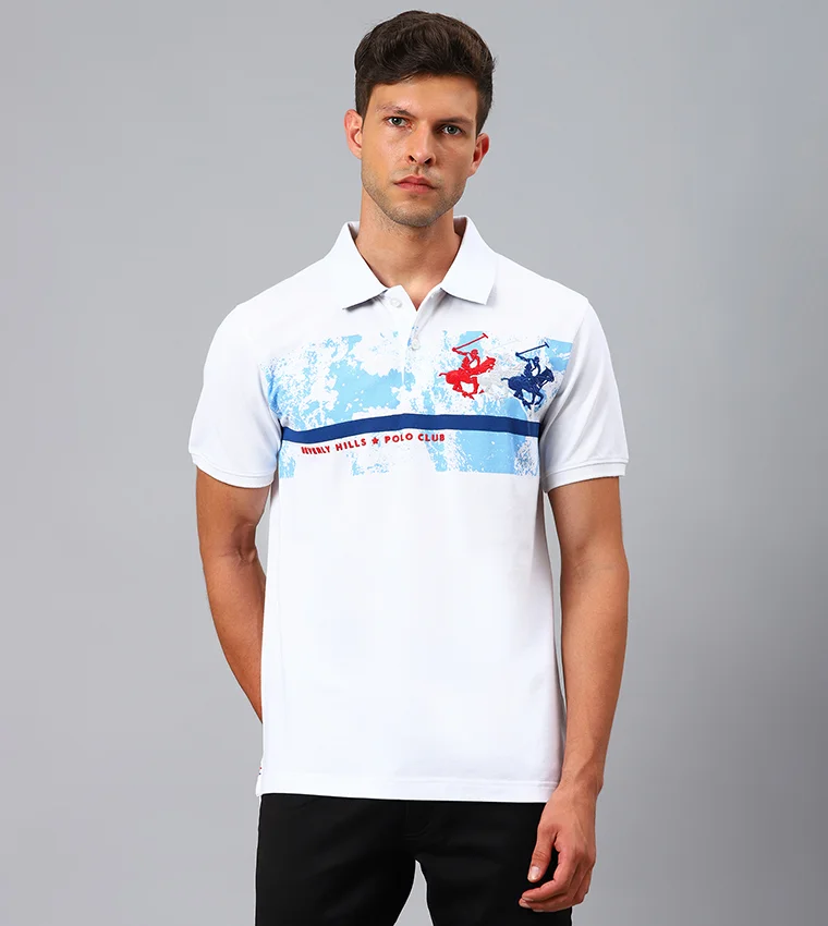 BEVERLY HILLS POLO CLUB Beverly Hills Polo Club White Polo T-Shirt